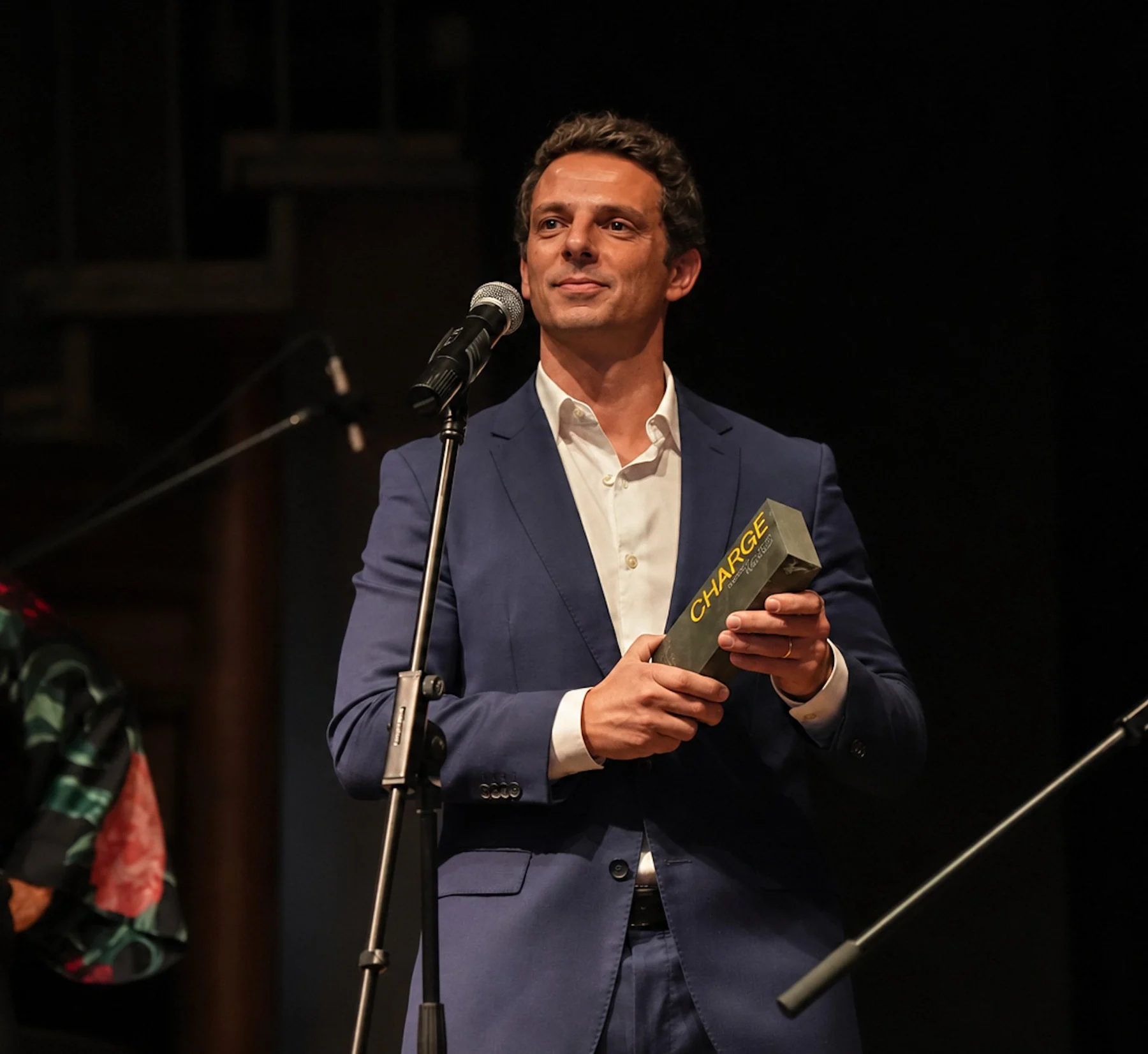 Accepting the CHARGE Award for World&rsquo;s Best Established Brand at the Teatro del Sale, Florence