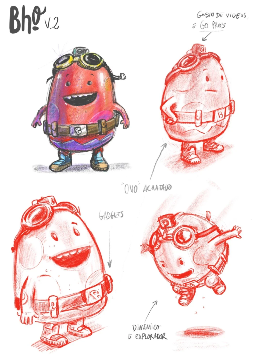 Boh v2 character concept sketch: explorer with goggles