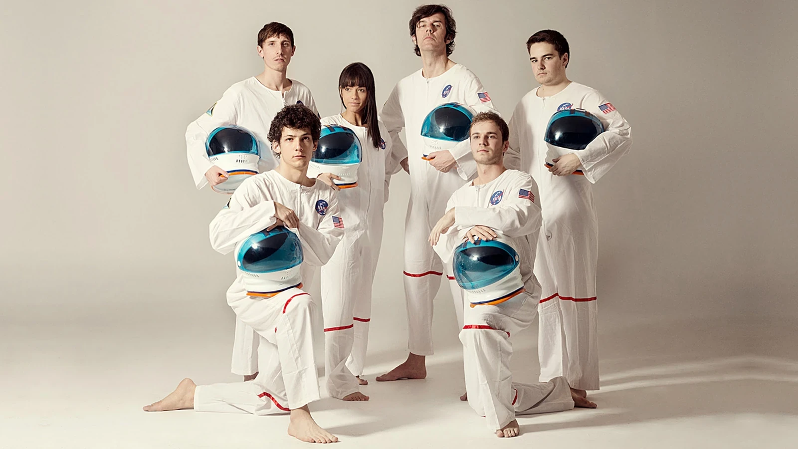 Tarkett Share promotional team in astronaut suits