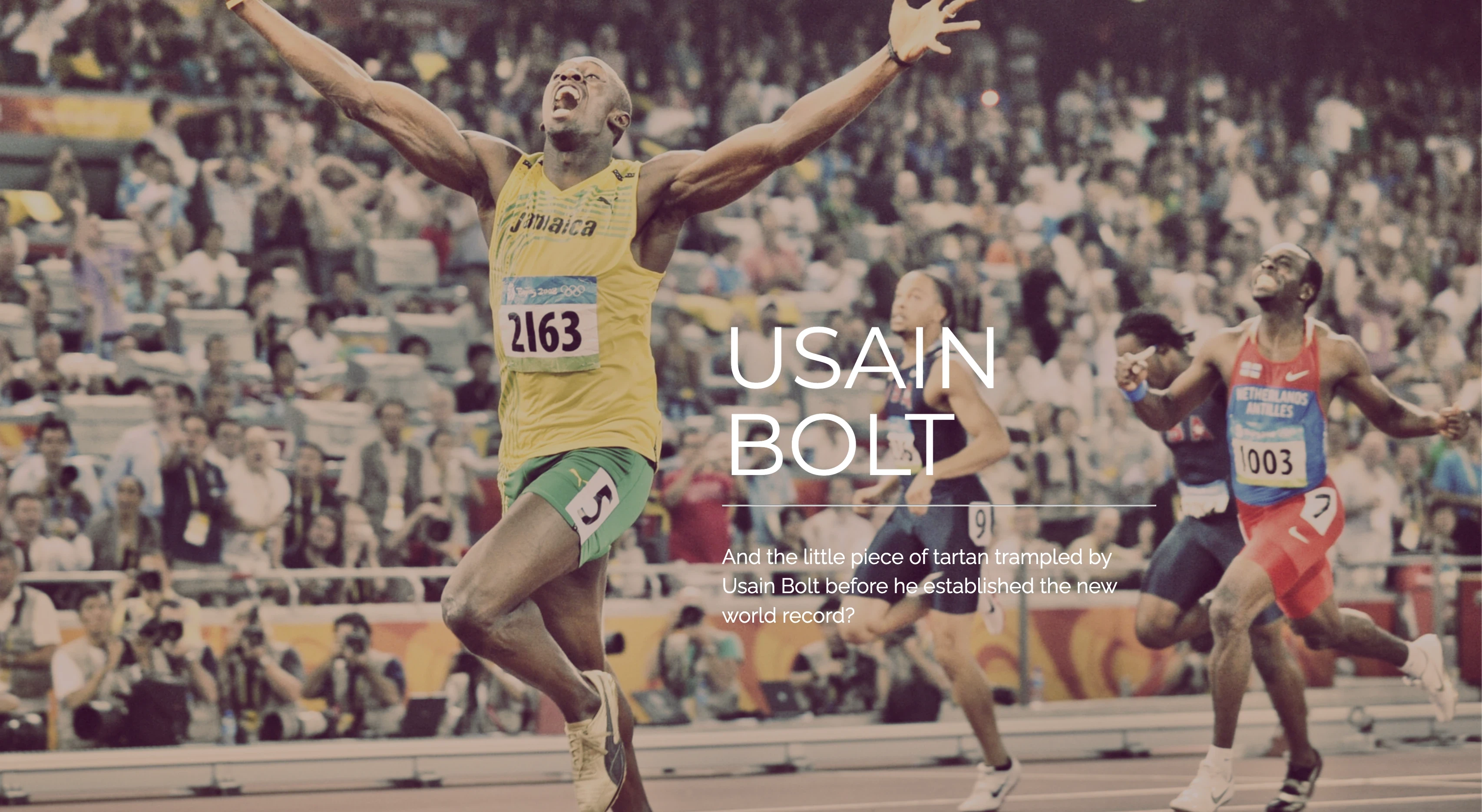 Usain Bolt: the tartan track beneath the fastest human performance ever recorded