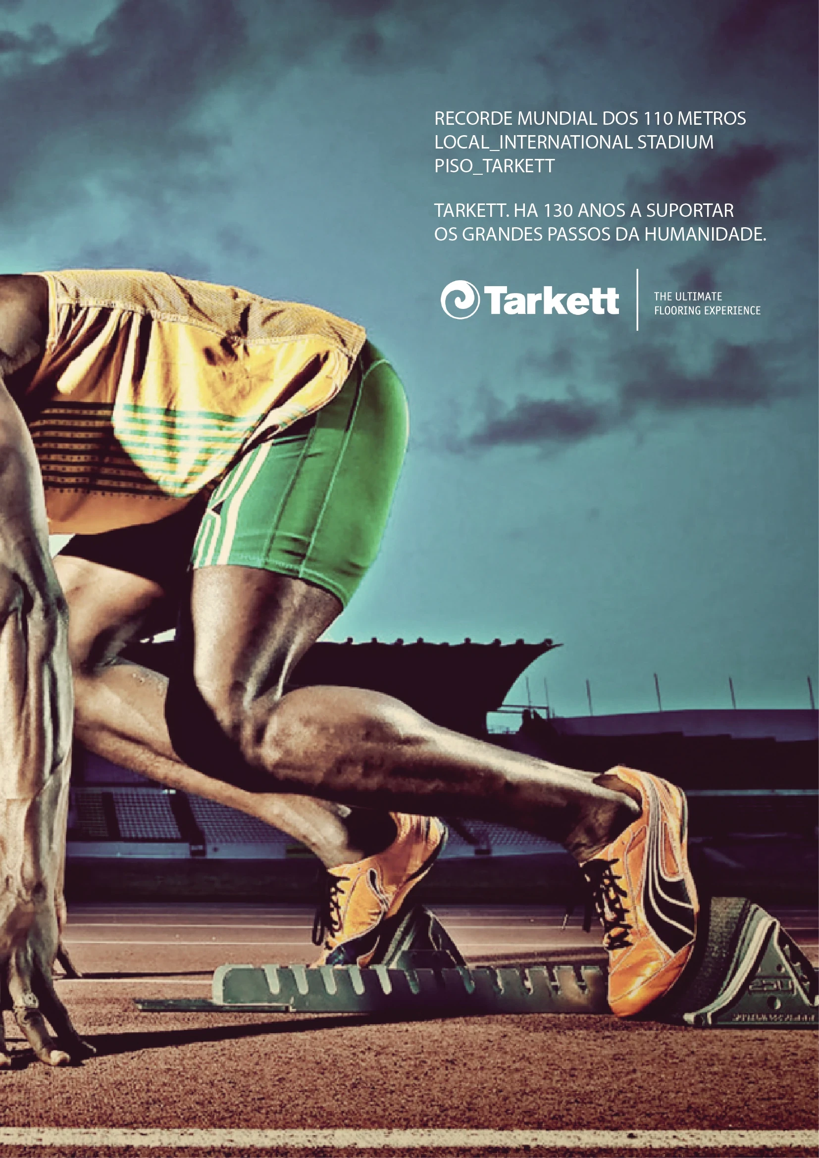 Tarkett campaign: Usain Bolt starting blocks, Supporting Mankind